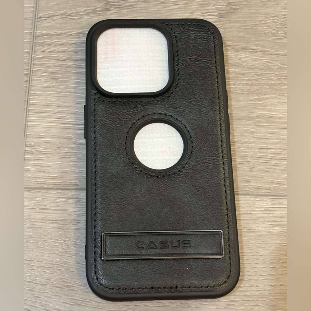 CASUS iPhone 15P Logo View Case Leather Slim Luxury Classic Cover - Picture 4 of 8